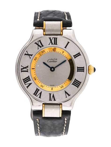 cartier watch with rubber strap|must de cartier watch strap.